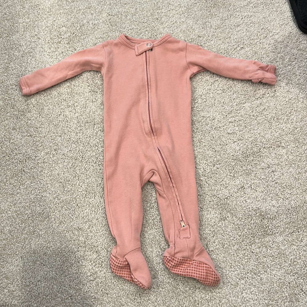 Loved Baby 0-3month pink zip-up onesie.